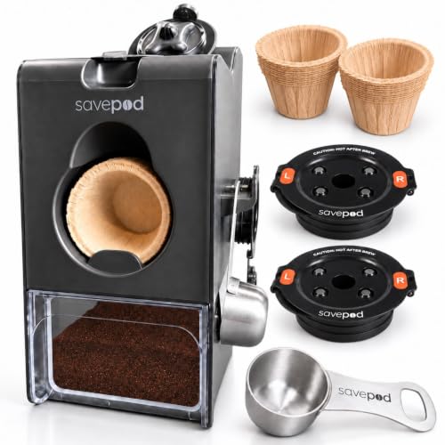 Reusable Coffee Pod Maker Kit - Black, Compatible with Keurig & More