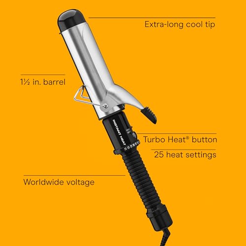 Conair 1.5-Inch Curling Iron for Fine to Thick Hair in Black - Instant Heat