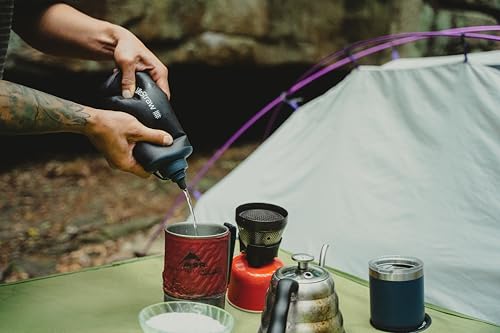 LifeStraw Peak Squeeze Water Filter Bottle 22oz Dark Mountain Gray