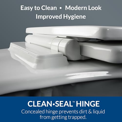 Elongated Modern Toilet Seat - White, Slow Close, Easy to Clean, Single Hinge