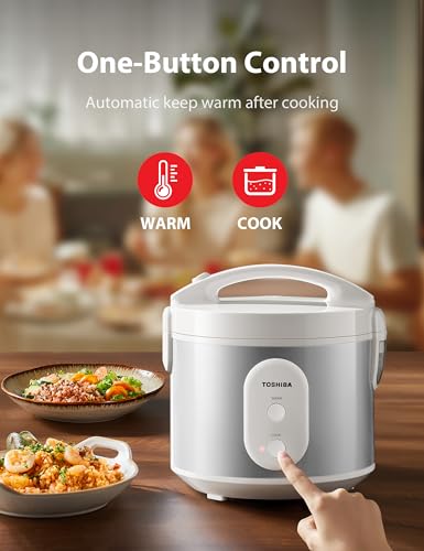 TOSHIBA Rice Cooker & Steamer Simple 5.5 Cup(Uncooked) with Steaming