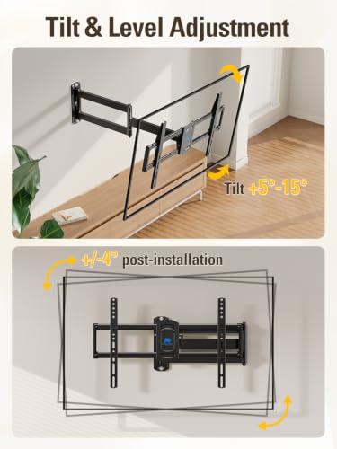 Heavy Duty Corner TV Wall Mount with Long Swivel Arm for 37-75 Inch Screens