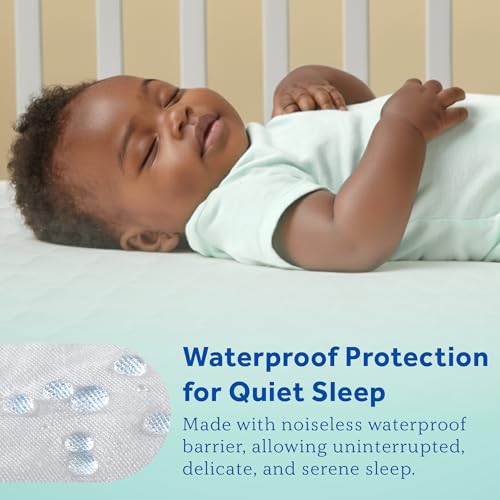 2-Pack Waterproof Crib Mattress Protector - Fitted Toddler Bed Cover, Soft & Machine Washable
