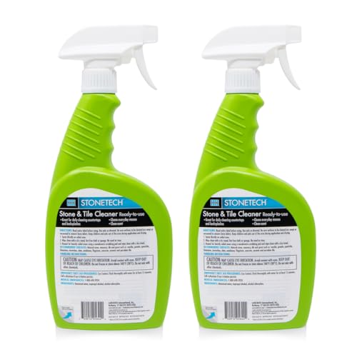 StoneTech Stone & Tile Cleaner Spray – Natural, pH Neutral Daily Cleaner for Granite, Marble, Ceramic & Porcelain – 2-Pack, 24oz + Microfiber Cloths