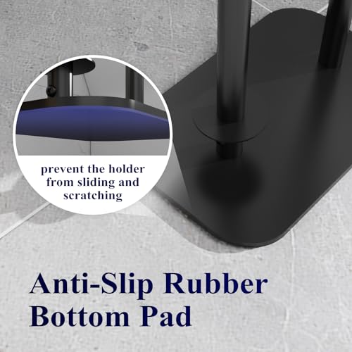 Kitsure Black Metal Free Standing Toilet Paper Holder Set - Medium, 2 Pack