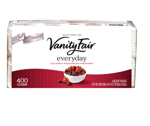 Vanity Fair Everyday Paper Napkins 400 Count Pack - 2-Ply Disposable Napkins