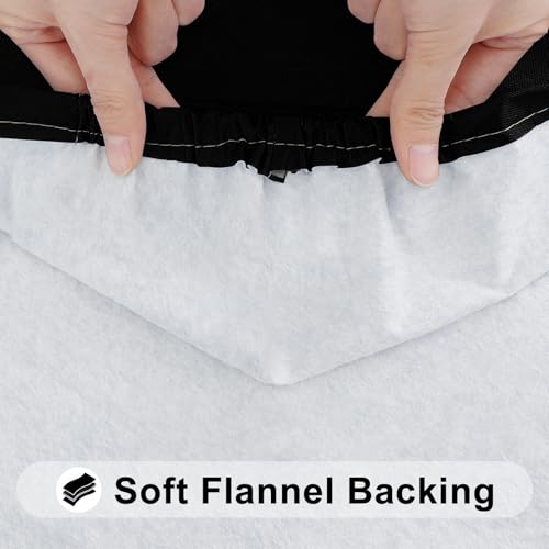 Smiry Rectangle Tablecloth, Elastic Fitted Flannel Backed Vinyl Tablecloths for 4ft Folding Tables, Waterproof Wipeable Table Covers for Indoor, Outdoor, Picnic and Camping (White, 24"x48")