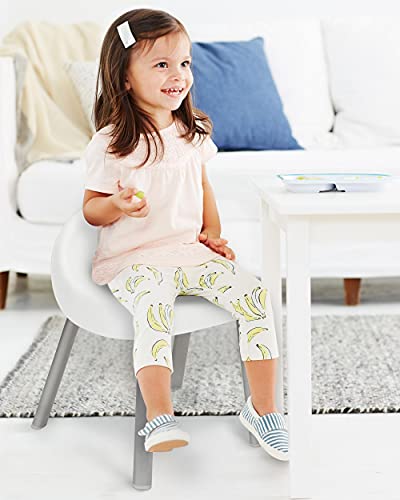 Toddler Activity Chairs Set of 2 - White Metal Child Chairs with Detachable Legs