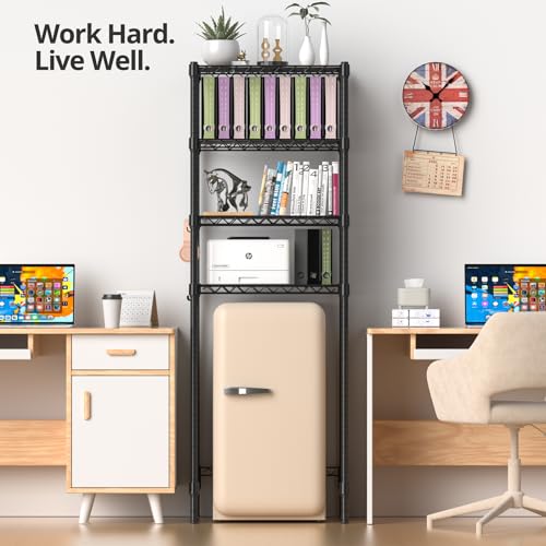 4-Tier Adjustable Mini Fridge Shelf Rack – Heavy-Duty Metal Storage Organizer