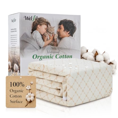 King Beige Waterproof Organic Cotton Mattress Protector - Soft & Breathable