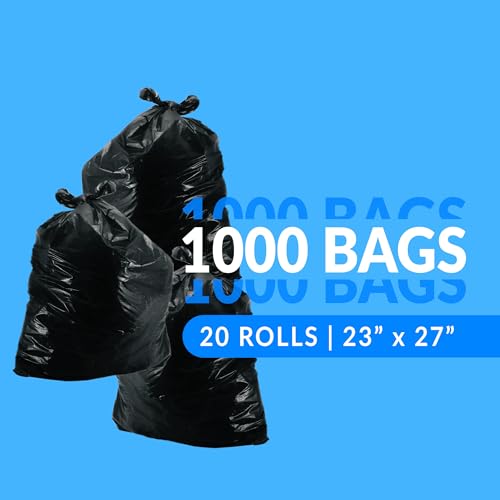 Reli. 6-10 Gallon Trash Bags - Black, 1000 Count - Bathroom & Home Use Variation