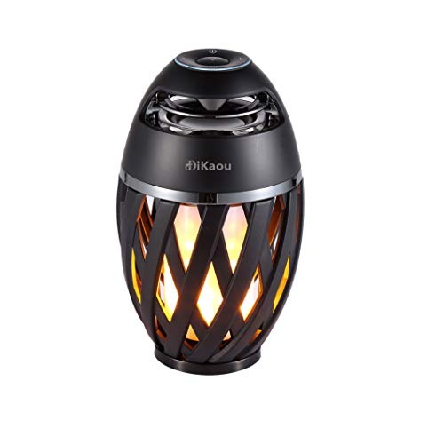 LED Flame Outdoor Table Lamp with Bluetooth Speaker, Rechargeable Ambience Lantern