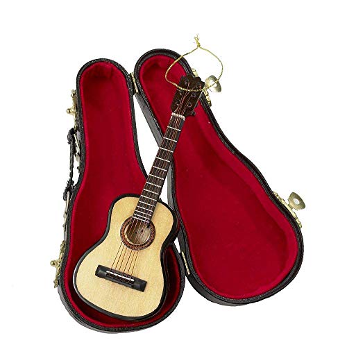 Kurt Adler 5.52in Wood Pearlized Guitar Ornament - Multi Color