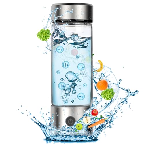 Fakllod Silver Hydrogen Water Bottle Generator, Portable Rechargeable Ionizer, 460ml