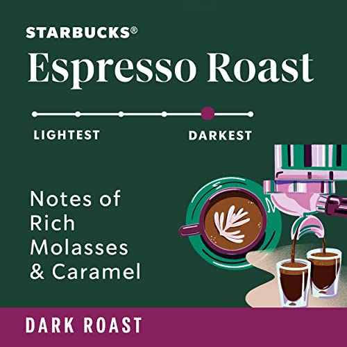 Starbucks Whole Bean Espresso Roast Coffee - Pack of 6, 18 oz Bags