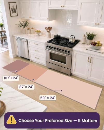 Anti Fatigue Kitchen Floor Mat 24x107 Long Cushioned Runner Rug Beige/White