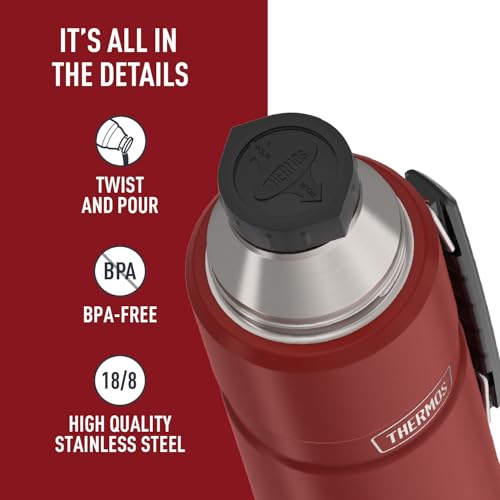 Thermos Stainless King 40oz Vacuum-Insulated Beverage Bottle - Rustic Red