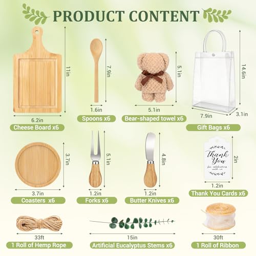 Baby Shower Gift Set with Cheese Boards, Bear Towels & Party Supplies