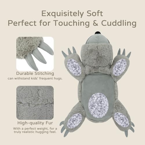JUSTQUNSEEN Large 22" Weighted Sloth Plush Toy for Kids & Adults - Huggable Gift
