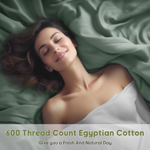 Sea Glass King Size Egyptian Cotton Sheets 600 Thread Count Luxury Bed Set