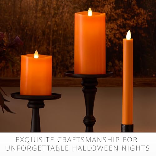 Luminara 3 x 6.5 Inch Russet Orange Flickering Flameless LED Candle with Timer