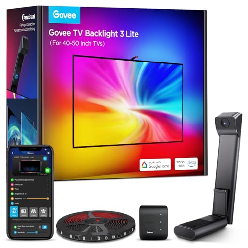 7.8ft LED TV Backlight Strip for 40-50 Inch Screens - Smart RGBICW Lights with Sync