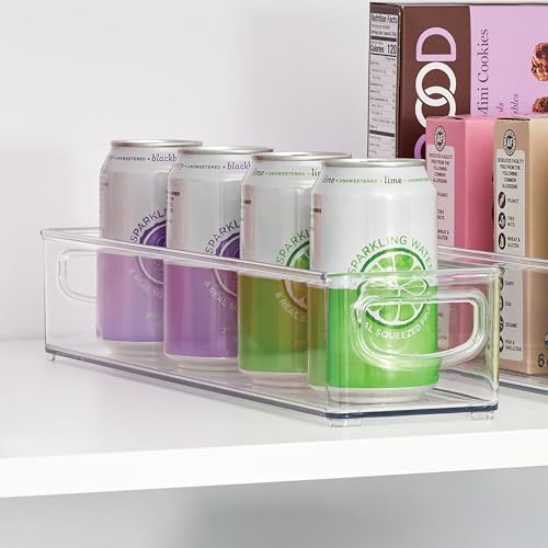 iDesign 4-Pack Slim Clear Plastic Storage Bins - Extra Long Narrow Organizer