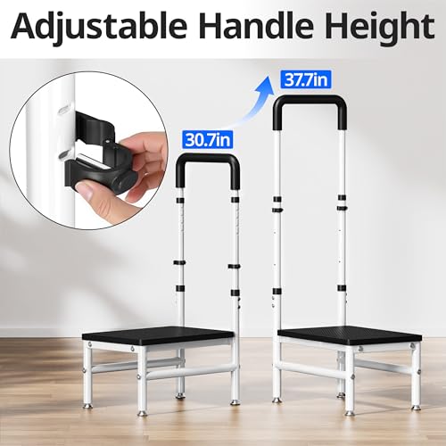 Heavy Duty Step Stool with Handle for Adults & Seniors, Supports 400 lbs
