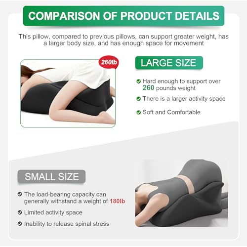 Lock Love Large Memory Foam Ergonomic Wedge Pillow for Couples, 27x17x9 inches