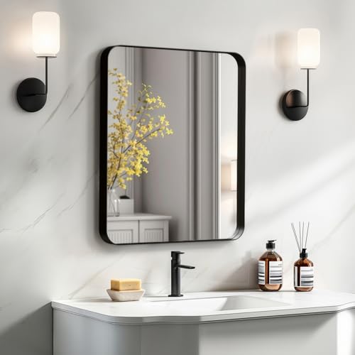 Kosmonia 20"x16" Bathroom Vanity Mirror for Wall Metal Framed Matte