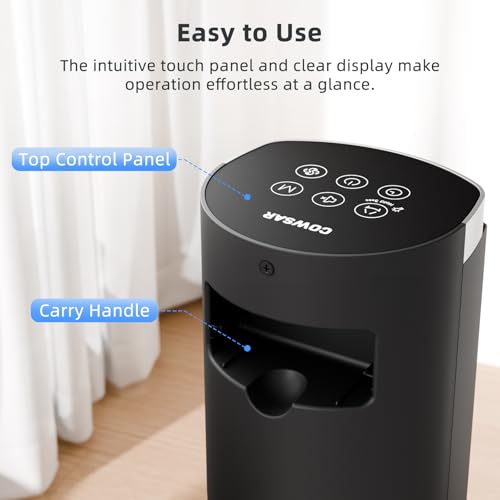 Black 41-Inch Tower Fan with Remote, 6 Speeds & 4 Modes - Oscillating Bladeless Fan