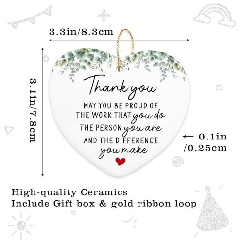 Thank You Gifts for Women Hanging Ornament - Appreciation Retirement Boss Colleague Ceramic Keepsake - Proud of You