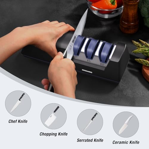 Electric Knife Sharpener - 3-Stage Kitchen Sharpening System for All Knives