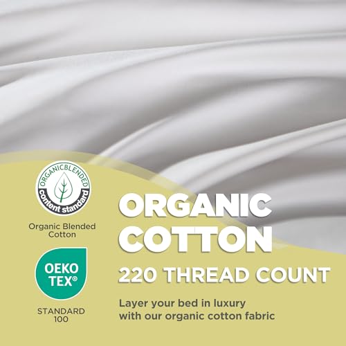 King Size Organic Cotton Cover Bed Pillows Set of 2 - All-Night Support & Breathable Comfort