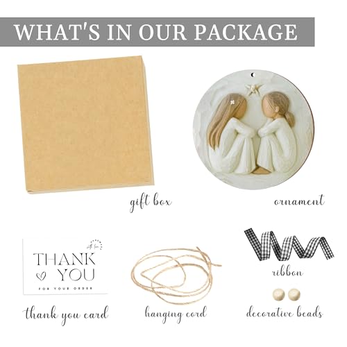 2D Flat Friendships Ornament 2025, Best Friends Christmas Ornaments for Tree Decorations, Gift for Best Friend Woman, Friendship Gifts, White Elephant Gifts for Women, Long Distance