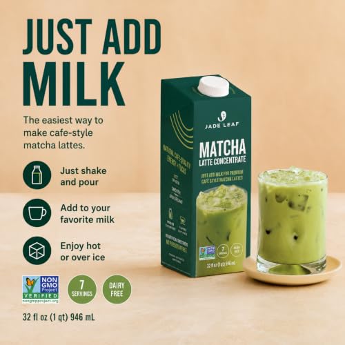 Matcha Latte Concentrate Pack of 6 - 32oz Organic Green Tea Superfood