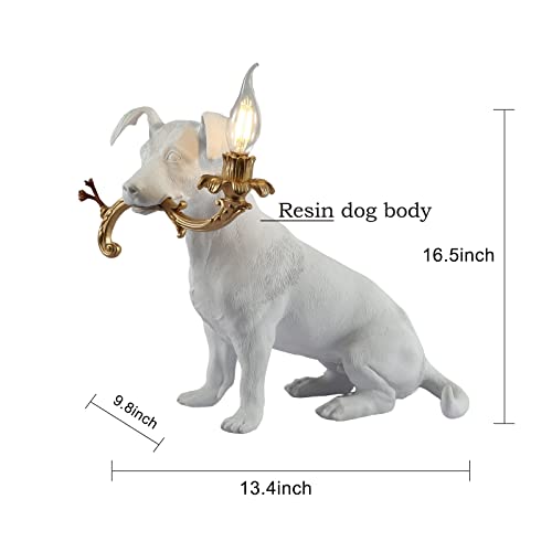 Dog Table Lamp Resin Animal Bedside Light - Cute Puppy Night Light