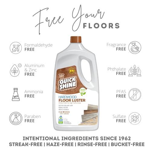 Quick Shine Hardwood Floor Luster 64 oz Pack of 4 - Natural Shine & Scratch Protection