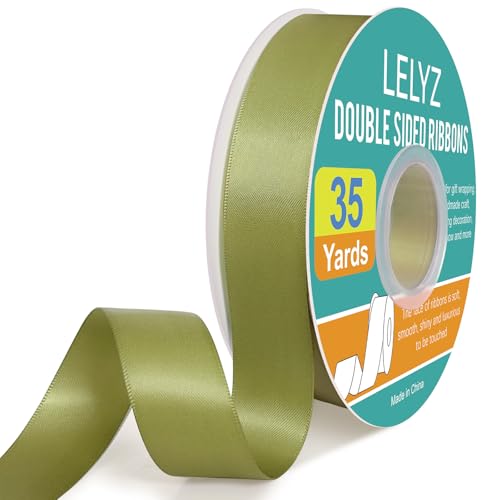 LELYZ 35 Yards Double Faced Satin Ribbon Willow 1" for Gift Wrapping Crafts Wedding