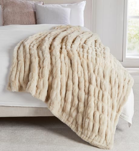 Summer Sand Micro Plush Throw Blanket - 50x60 Inches - Beige