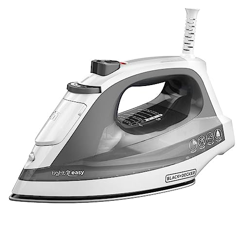 BLACK+DECKER Light ‘N Easy Compact Steam Iron - Stainless Steel Soleplate, Lightweight, Spray Mist, Auto Shutoff