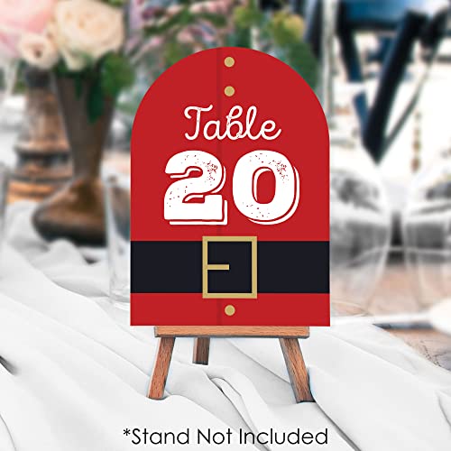 Jolly Santa Claus Table Numbers 1-20 for Christmas & Events - Double-Sided 5x7 Inches
