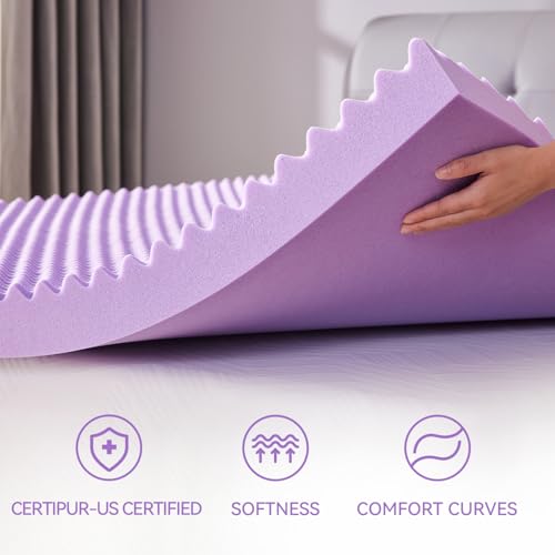SINWEEK Twin 2 Inch Egg Crate Memory Foam Mattress Topper - Soft Cooling Bed Pad for Back Pain Relief