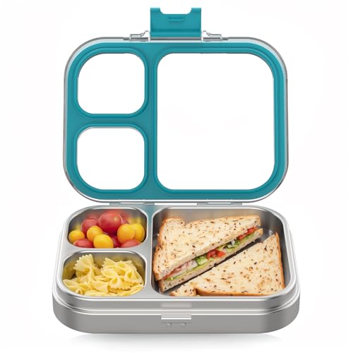 HOMEKOL 27oz Stainless Steel Bento Lunch Box with Leak-Proof Lid, Blue, 3.3 Cups