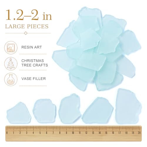 Armas Kodu 31 oz White Sea Glass Pieces 1.2–2.0 in for Crafts & Decor (White)