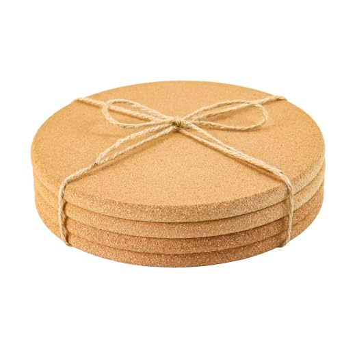 HillSpring Cork Trivets Set of 4 7.5 Inch Hot Pads for Kitchen & Decor