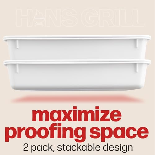 2 Pack Pizza Dough Proofing Box - Stackable BPA-Free Bread & Food Storage Containers