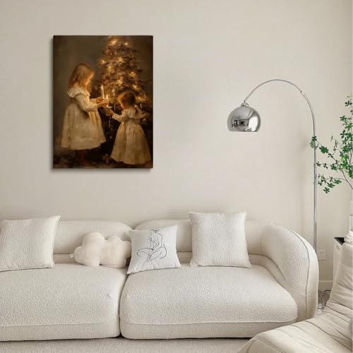 Unframed Christmas Tree Canvas Wall Art 12x16 Holiday Winter Decor