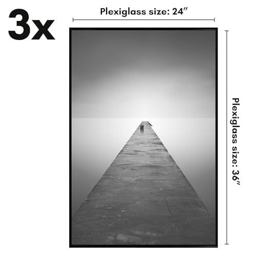 Americanflat 24x36 Poster Frame Set - Black, Pack of 3