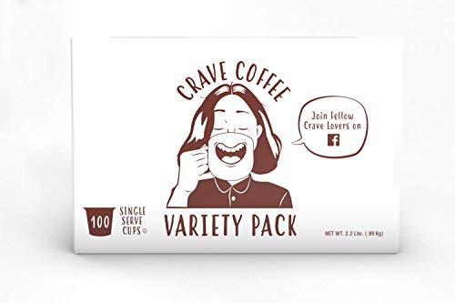 Crave Beverages Flavored Coffee Pods Sampler - 100 Count Variety Pack, Compatible with 2.0 K-Cup Brewers